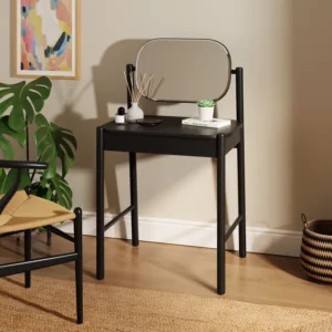 Wooden Dressing Table with Flip-Top Mirror & Drawer