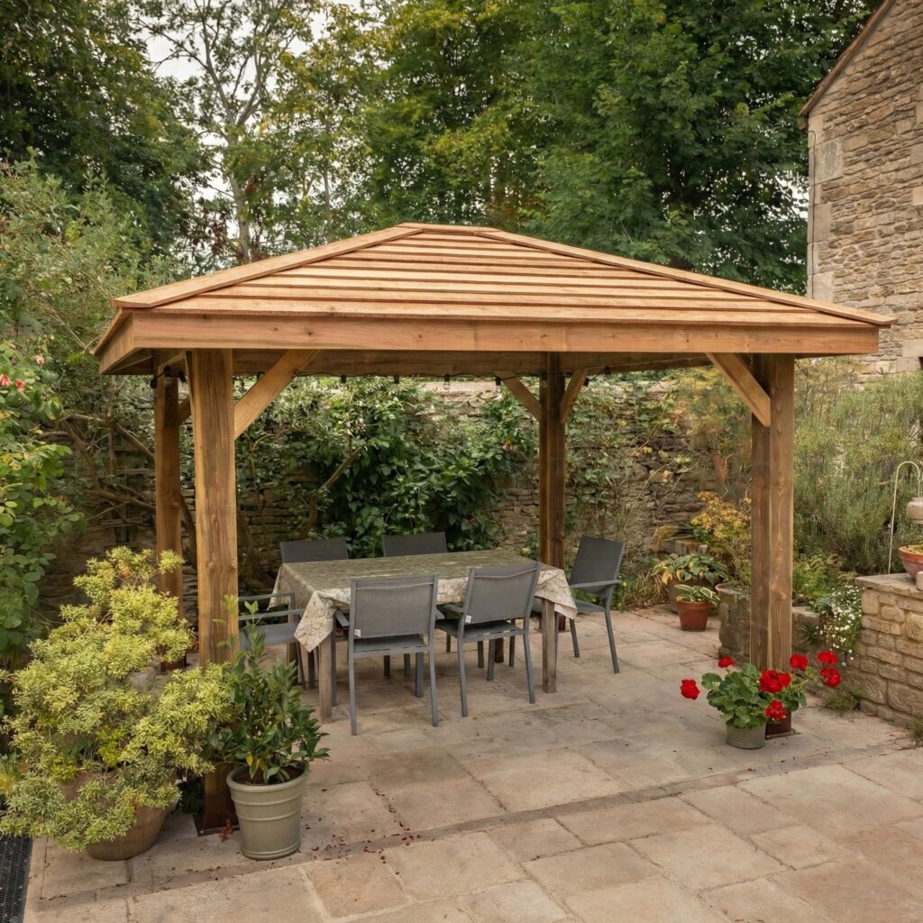 4-Pitch Cedar Featheredge Roof Gazebo