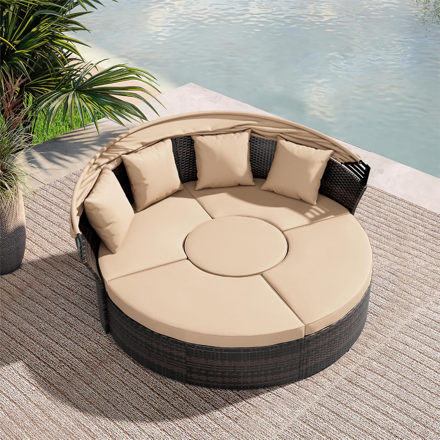 Crownland Brown Round Daybed