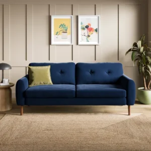 Lola Velvet Curved Arm 3 Seater Sofa
