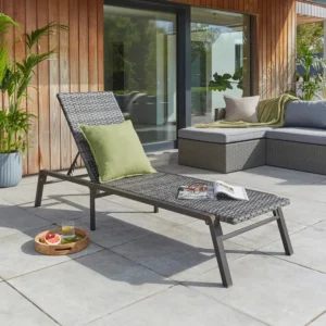 Malta Foldable Rattan Effect Lounger