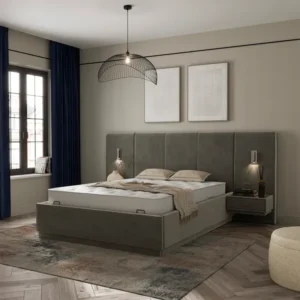 Oversized Velvet Ottoman Hotel Bed