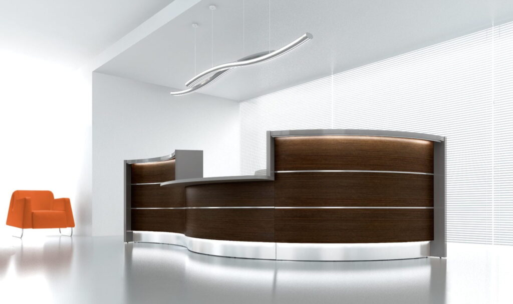 Valde Curved Reception Desk Counter