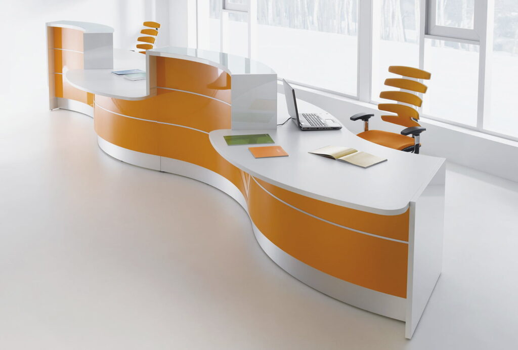 Valde Curved Reception Desk Modern Counter