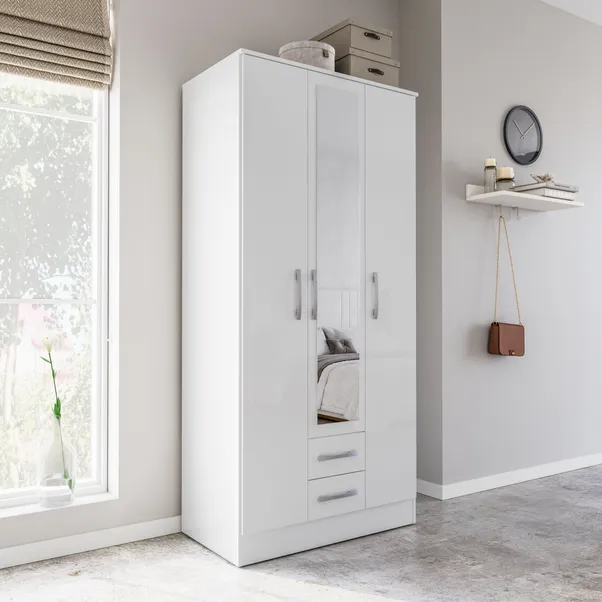 Lynx Mirrored Triple Wardrobe