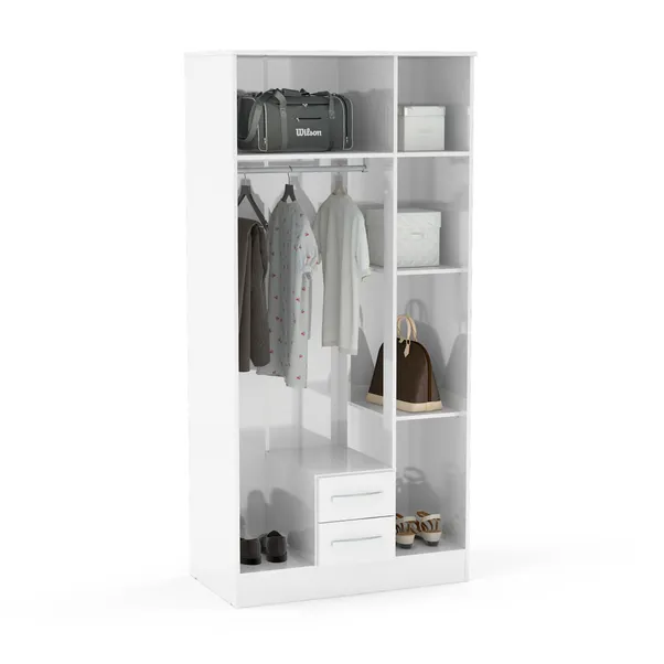 Lynx Mirrored Triple Wardrobe