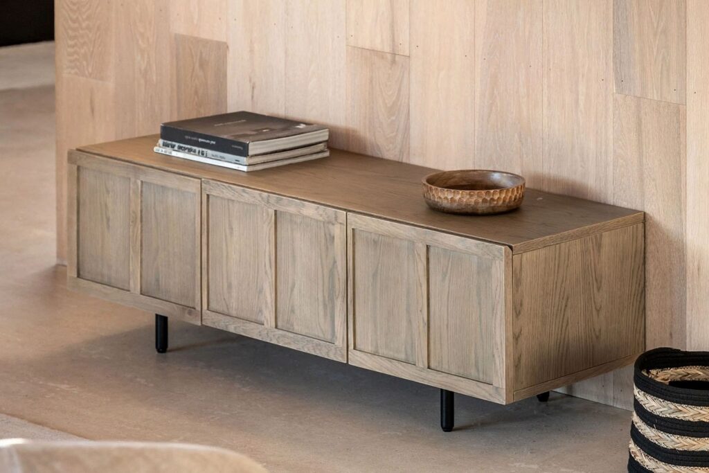 Panelled Smoked Oak TV Media Unit