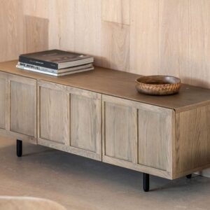 Panelled Smoked Oak TV Media Unit