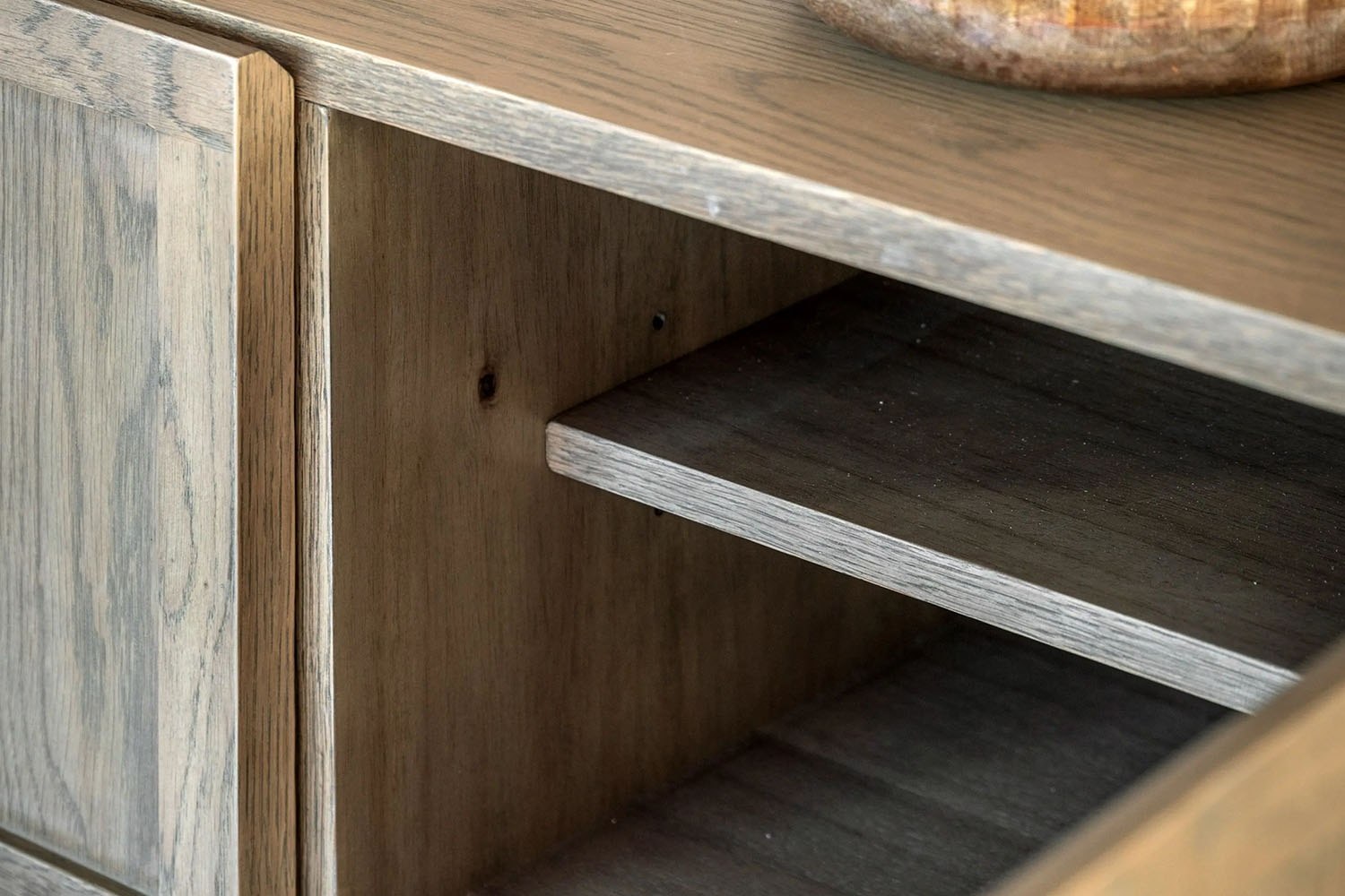 Panelled Smoked Oak TV Media Unit