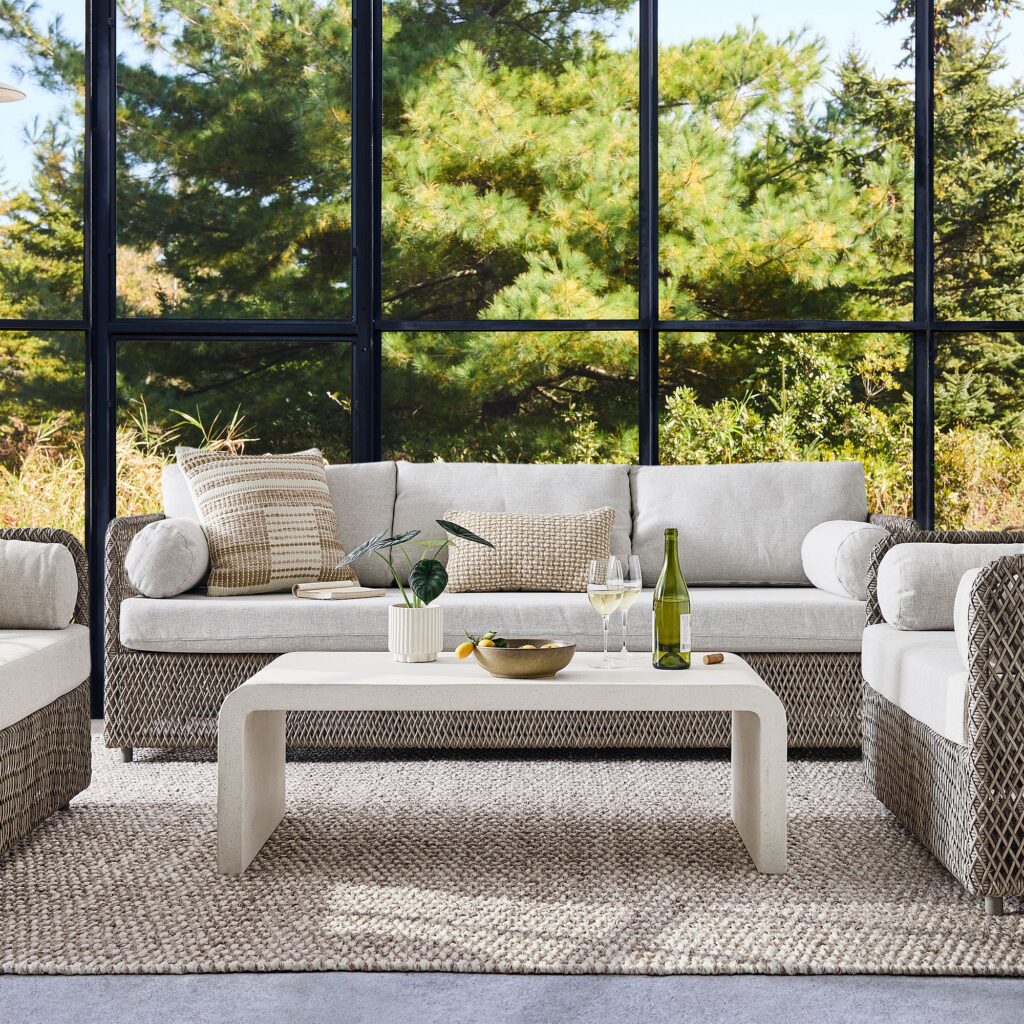 Coastal Wicker Outdoor Sofa