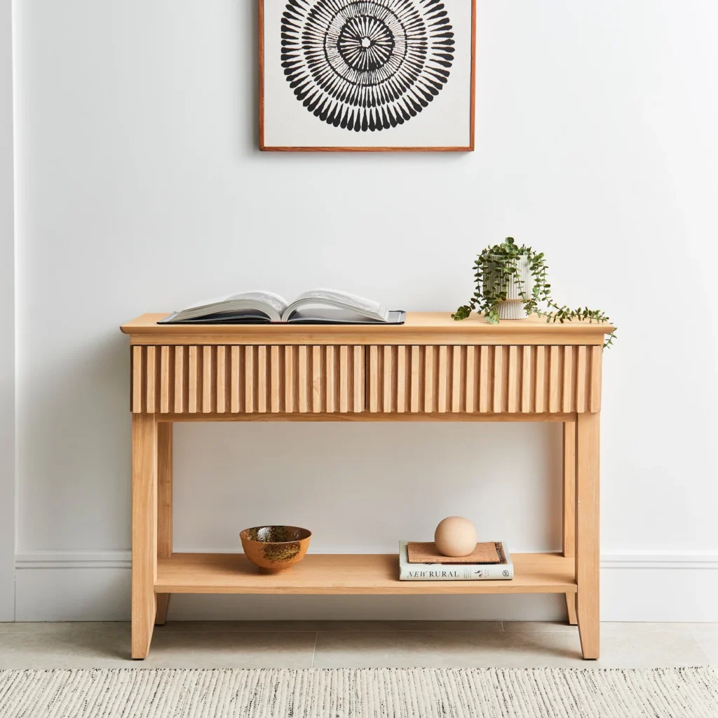 Whitewash Oak Console Table