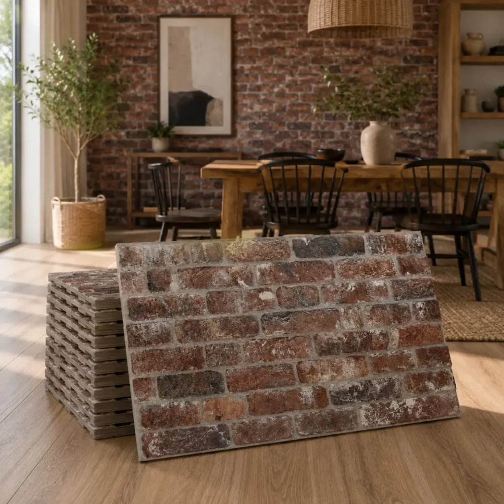 Aged Red 3D Wall Panels