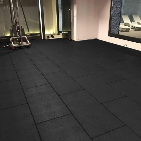 Black Rubber Gym Flooring