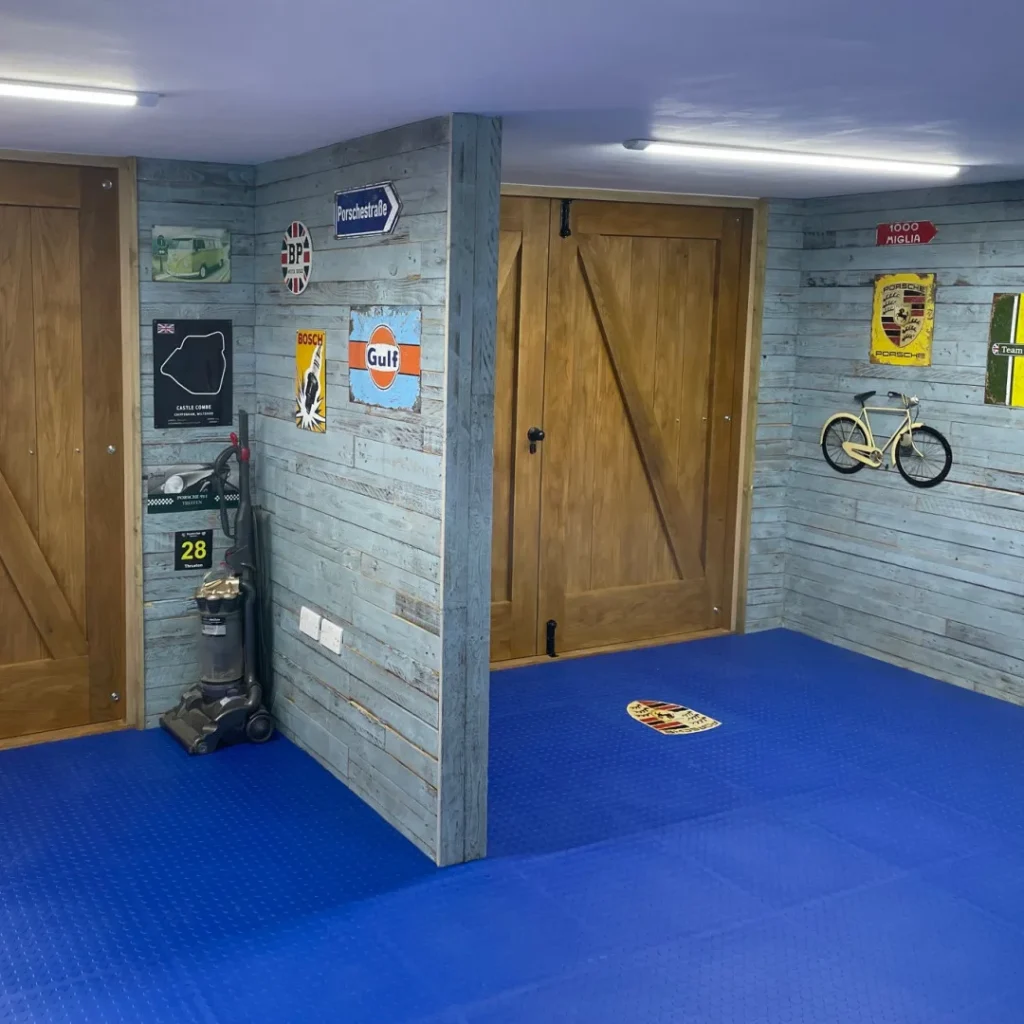 Blue Garage Flooring