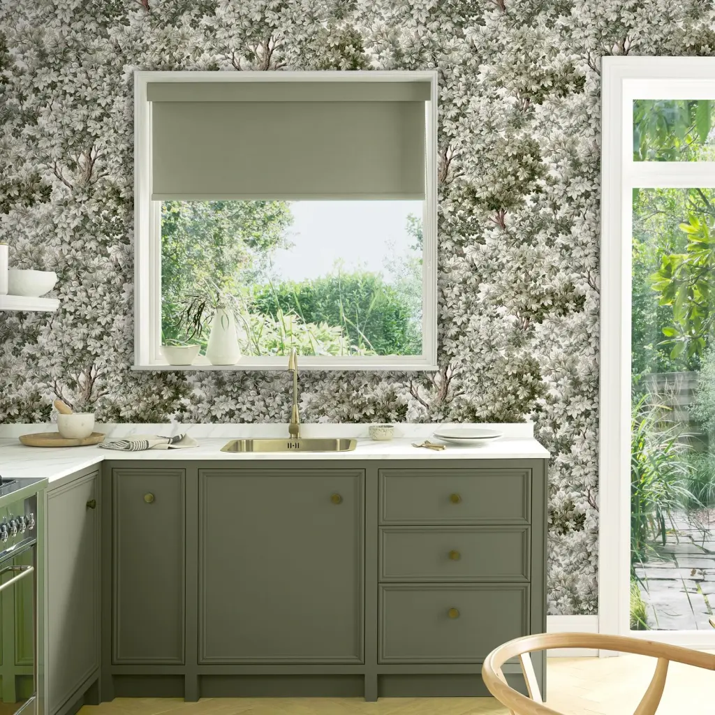 Coppice Sage Kitchen Wallpaper