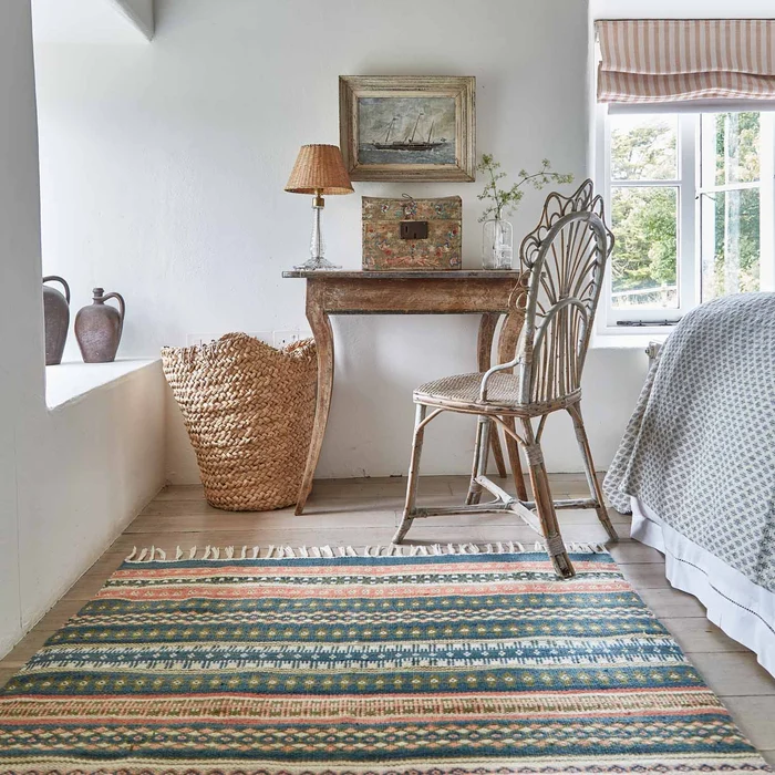 Fairisle Coral Bathroom Rug