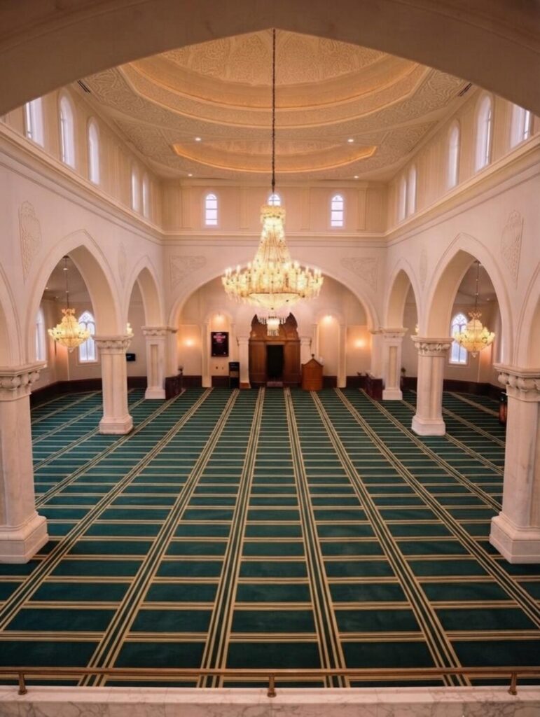 Green Geometric Mosque Carpet