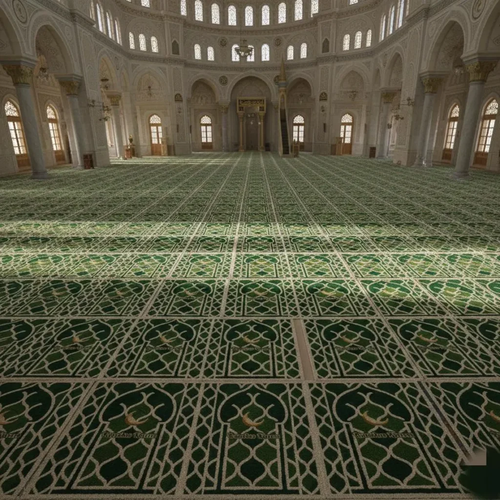 Green Islamic Decor Mosque Carpet