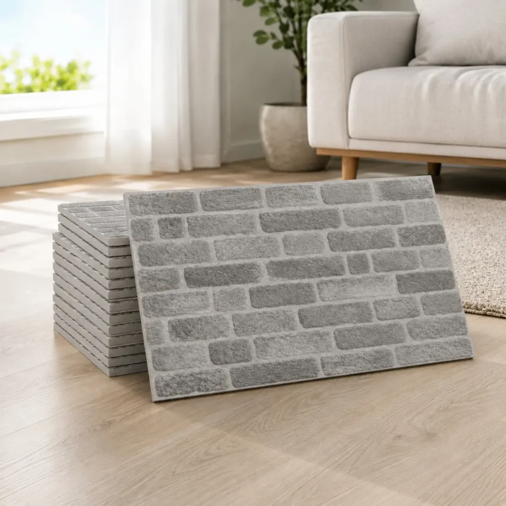 Grey 3D Brick Effect Wall Panels