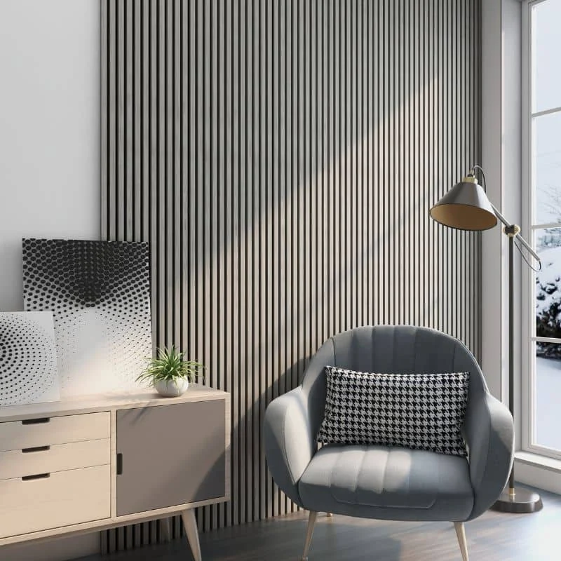 Grey Oak 3D Slat Wall Panels