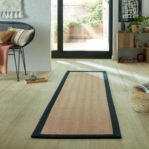 Herringbone Border Hallway Rug