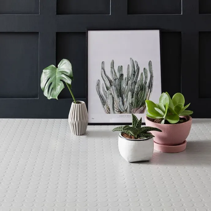 Light Grey Coin Studded Rubber Flooring
