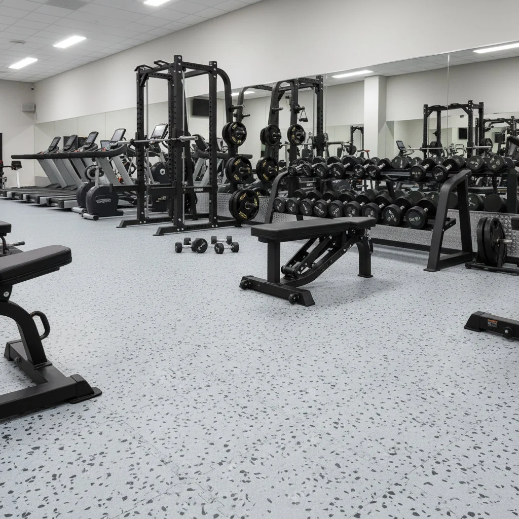 Light Grey Gym Rubber Flooring