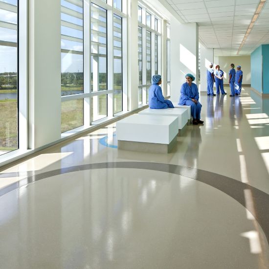 Muddy Beige Hospital Flooring