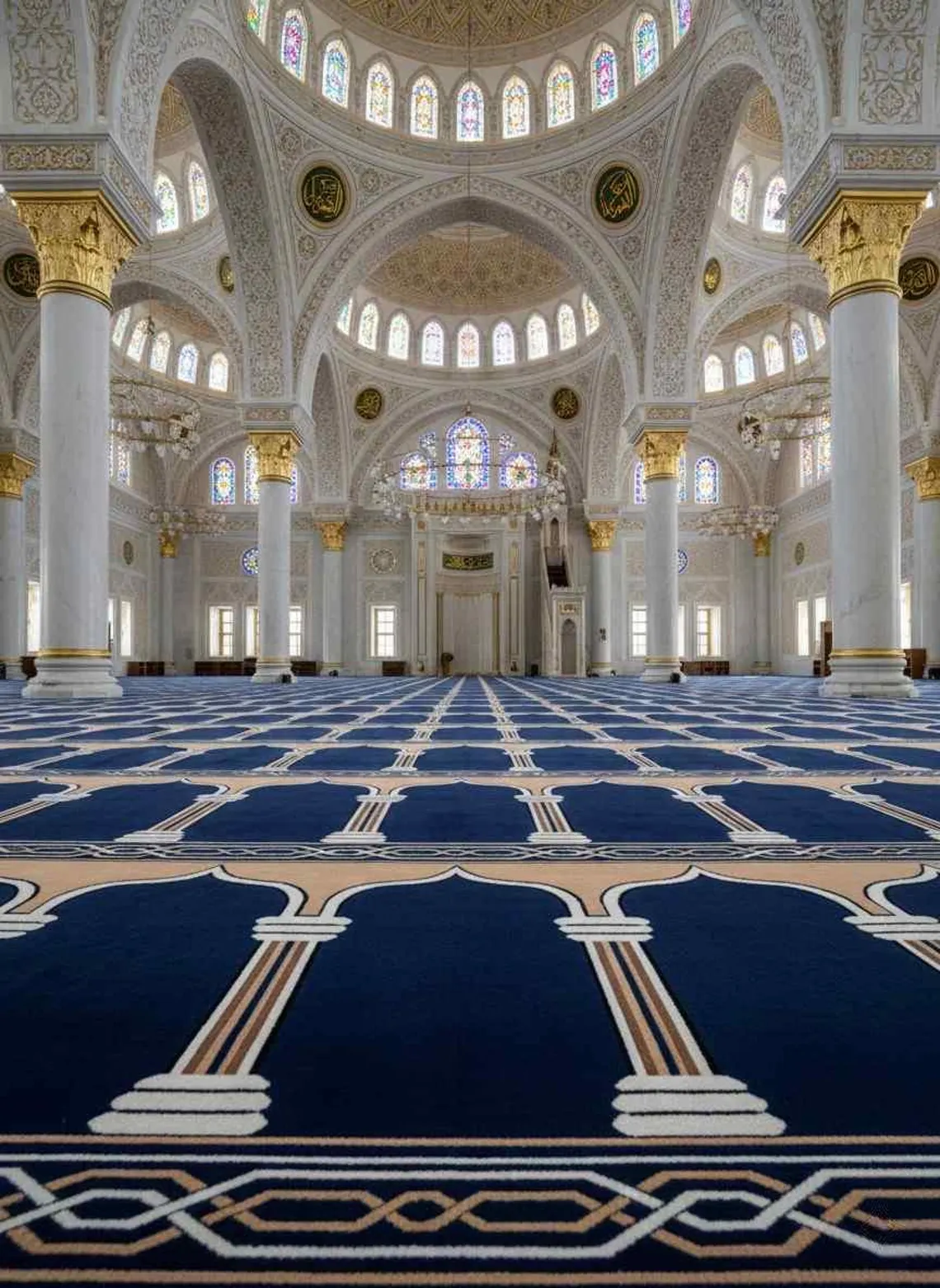 Navy Blue Mosque Carpet