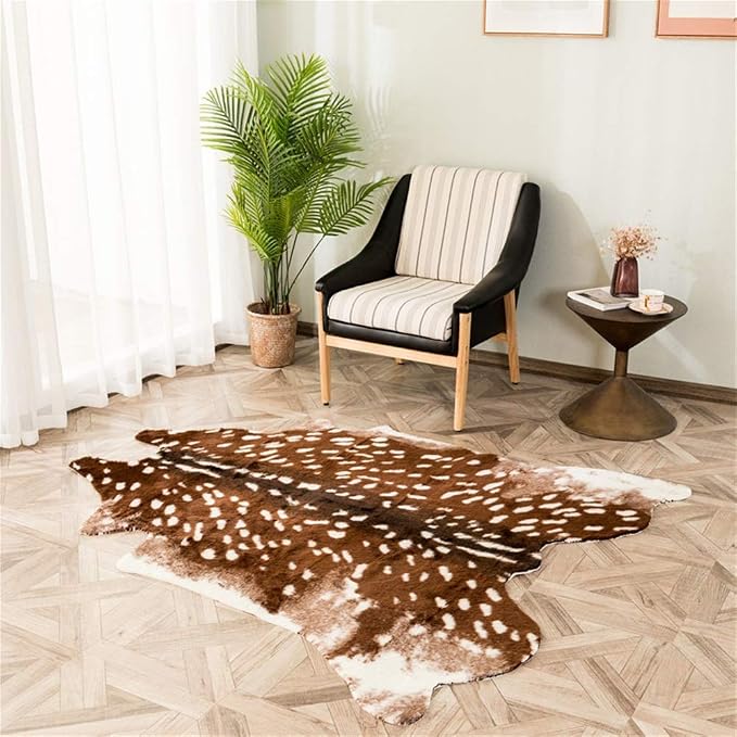 Sika Deer Print Animal Skin Rug