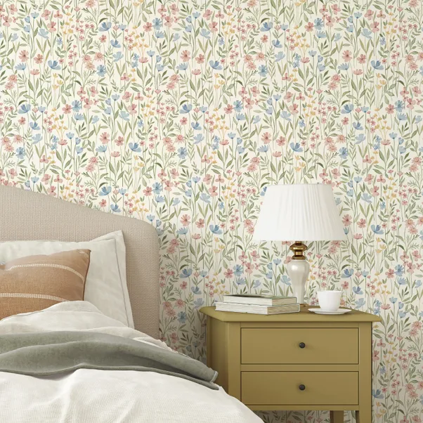 Spring Meadow Floral Wallpaper