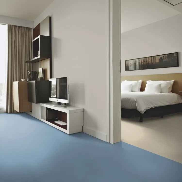 Vintage Blue Linoleum Flooring