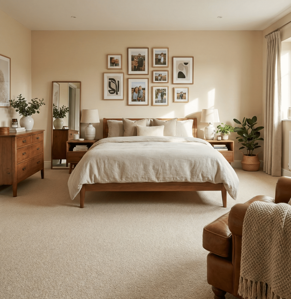 Warm Beige Bedroom Carpet