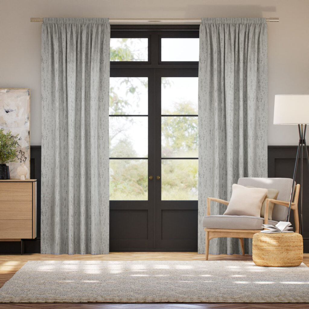 Ashby Silver Textured Curtains