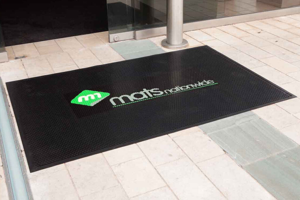 Black Rubber Printed Mats