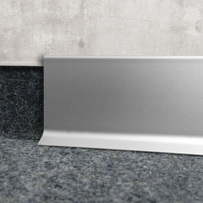 Brushed Silver Aluminium Skirting