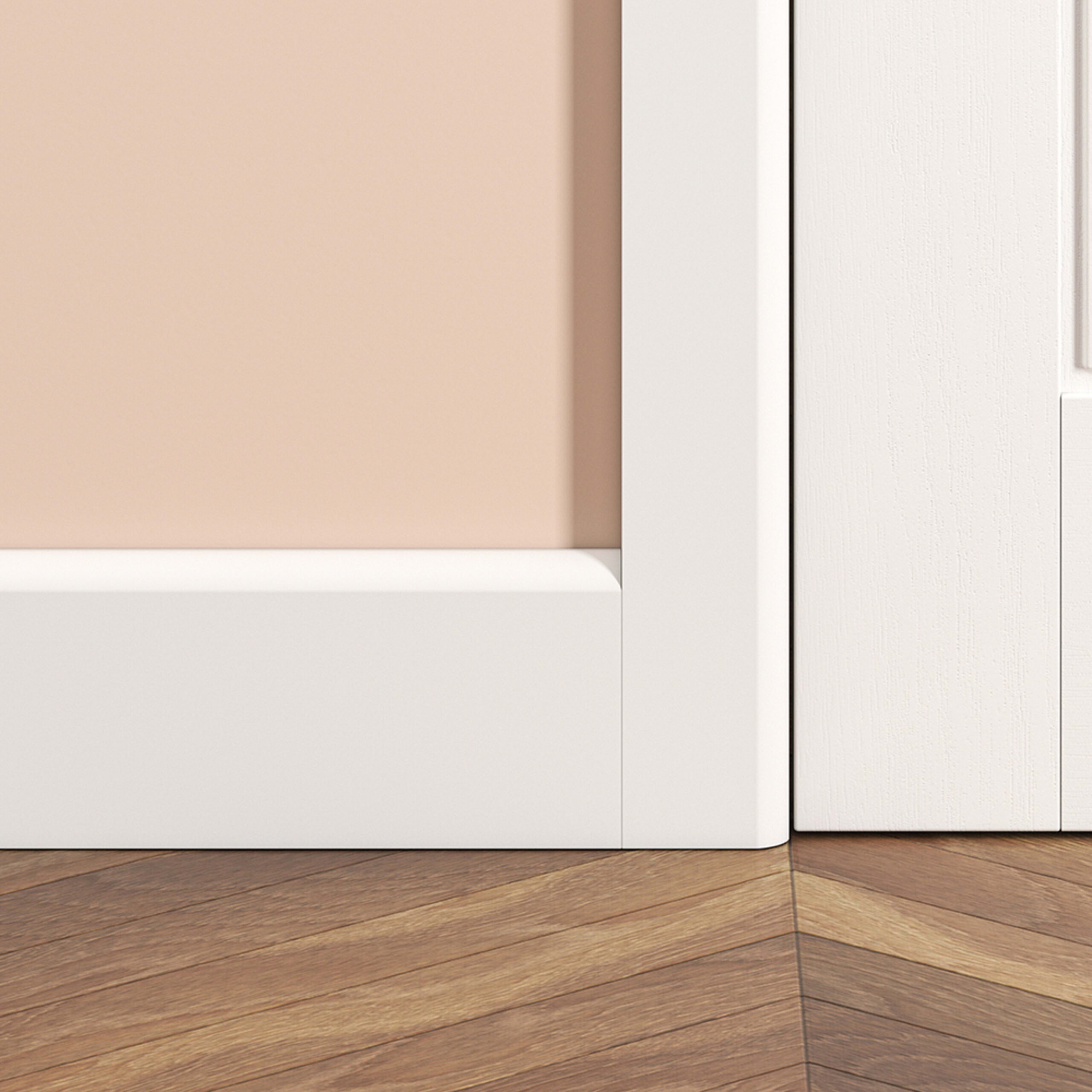 Chamfered White Skirting