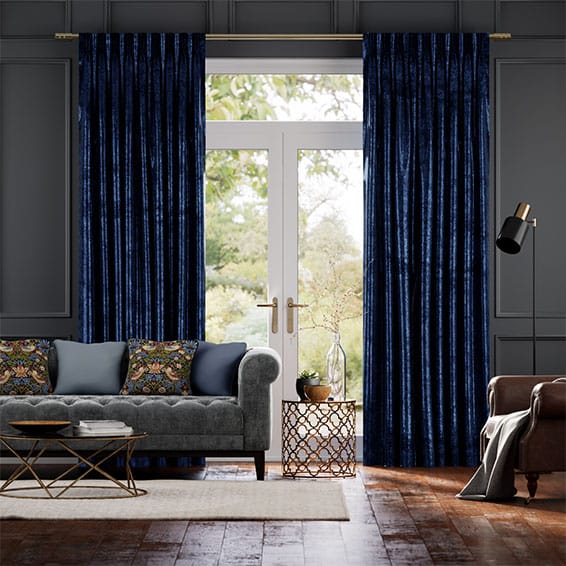Crushed Velvet Royal Blue Curtains