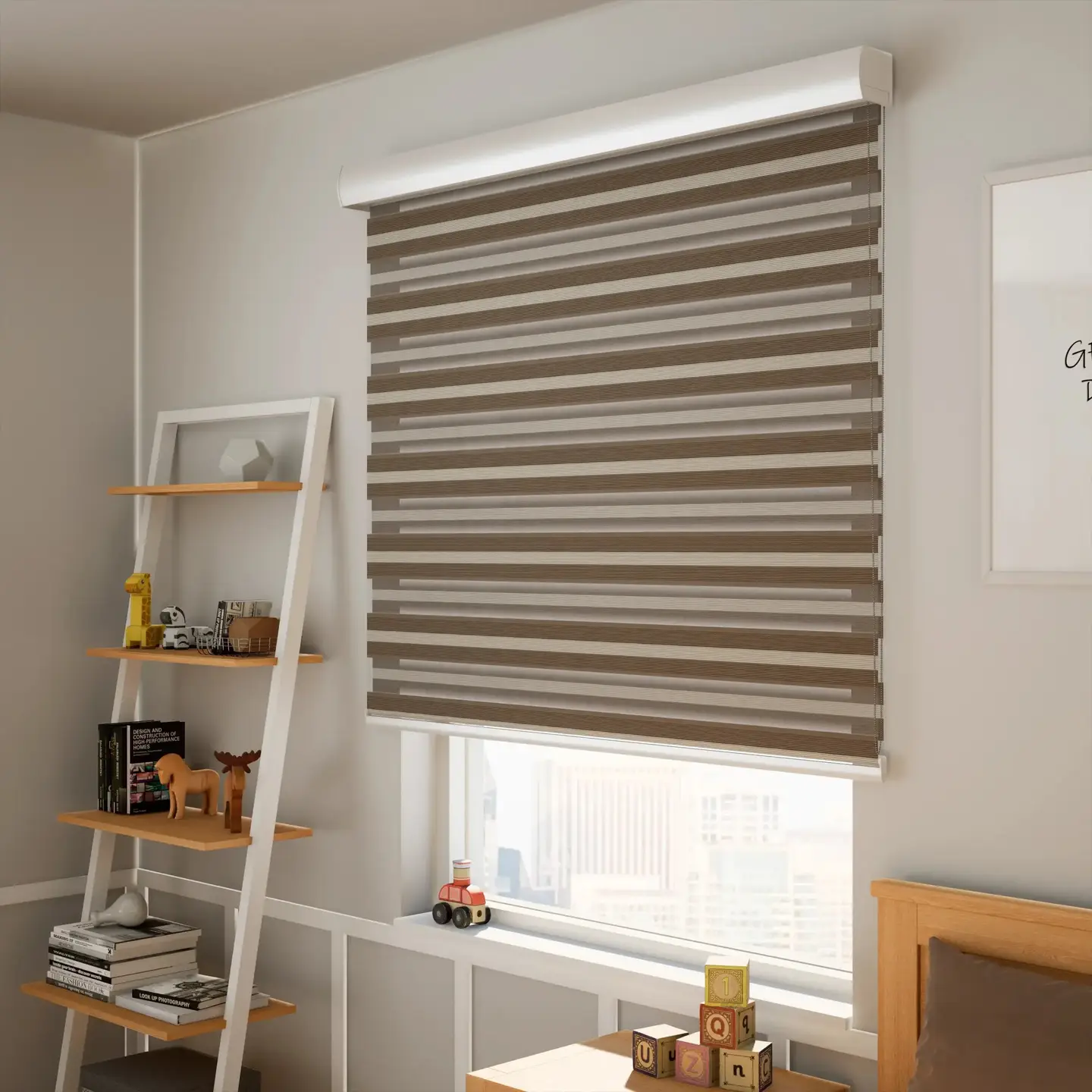 Dark Brown Zebra Blinds