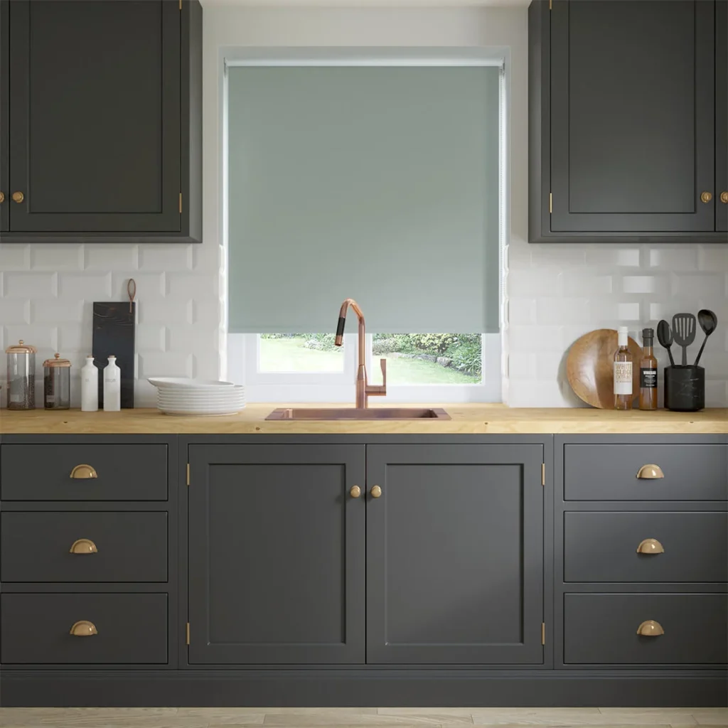 Duck Egg Blue Kitchen Blinds