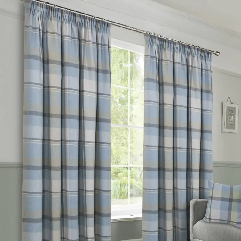 Duck Egg Faux Wool Curtains