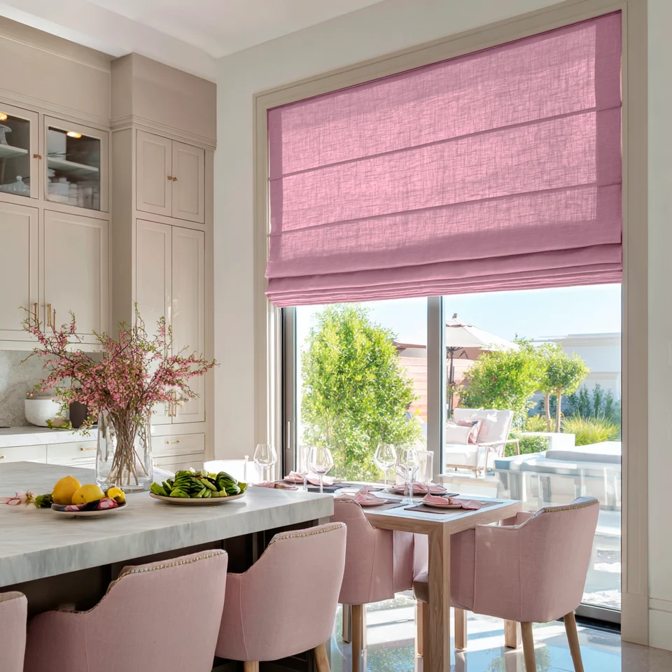 Dusty Rose Dining Room Blinds