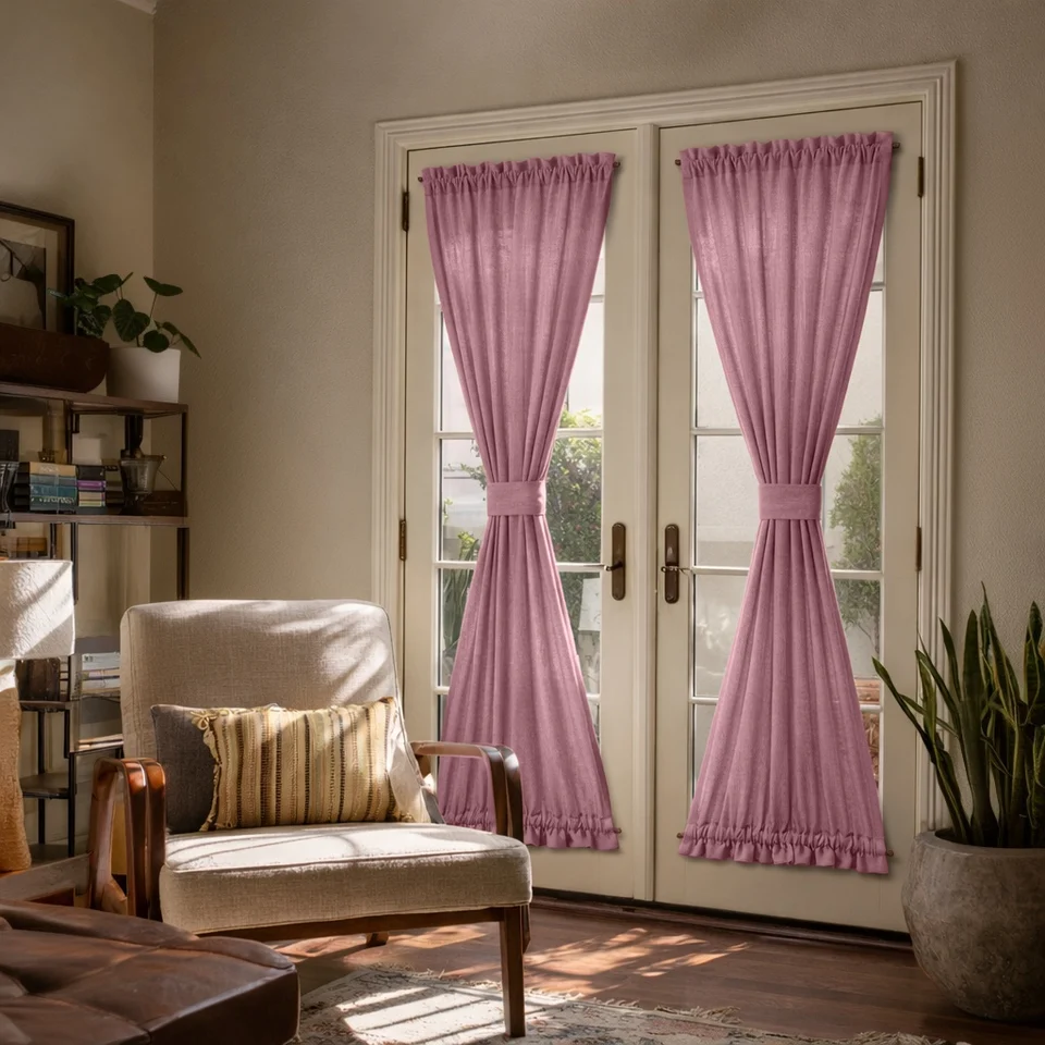 Dusty Rose Door Curtains
