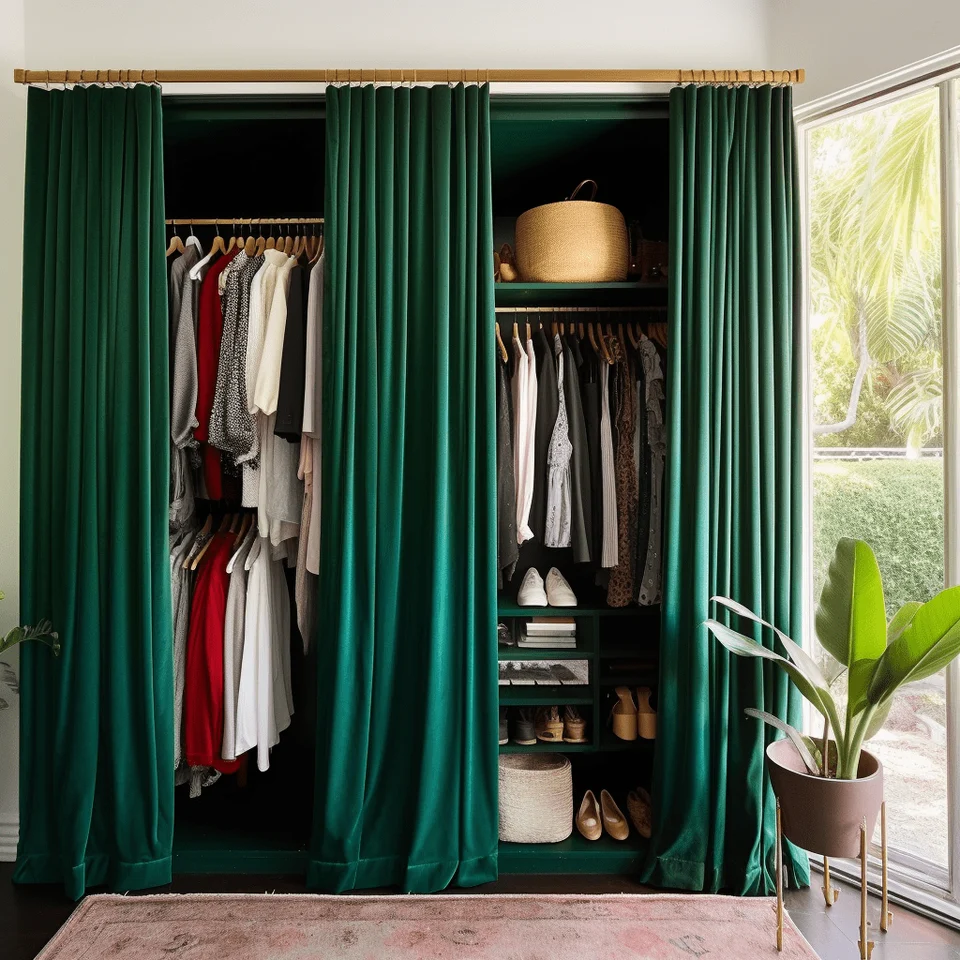 Emerald Green Solid Curtains