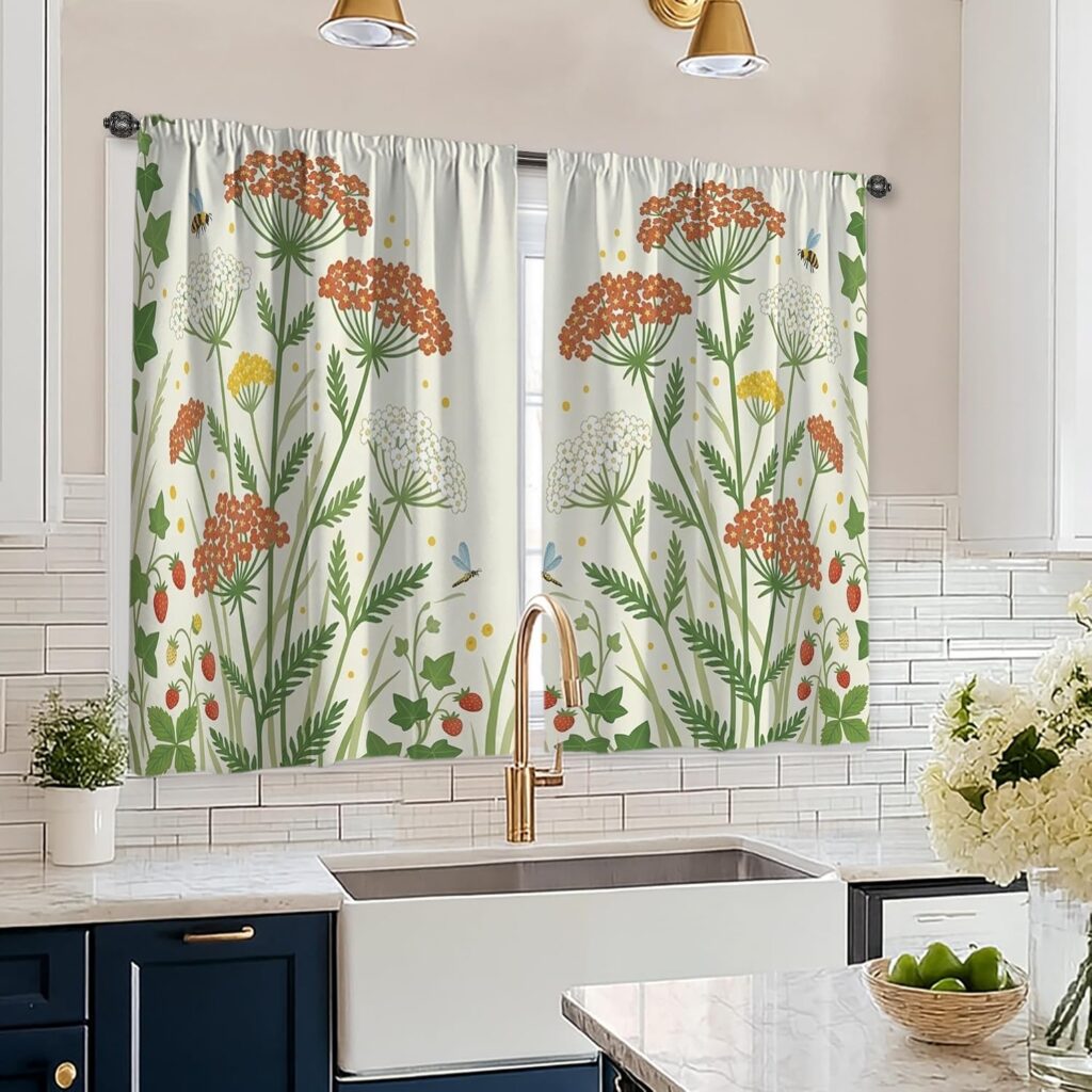 Flowers Kitchen Curtains