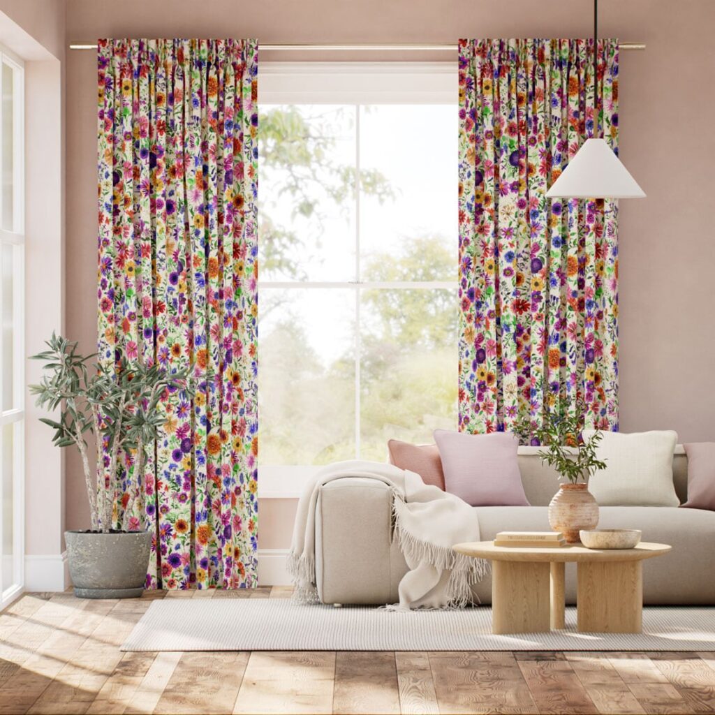 Garden Flowers Cotton Curtains