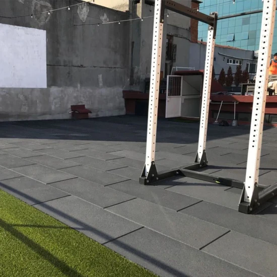 Grey Rubber Gym Flooring