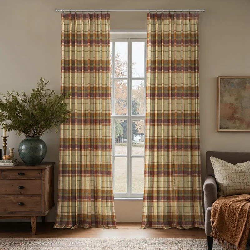 Karin Plaid Pure Wool Curtains