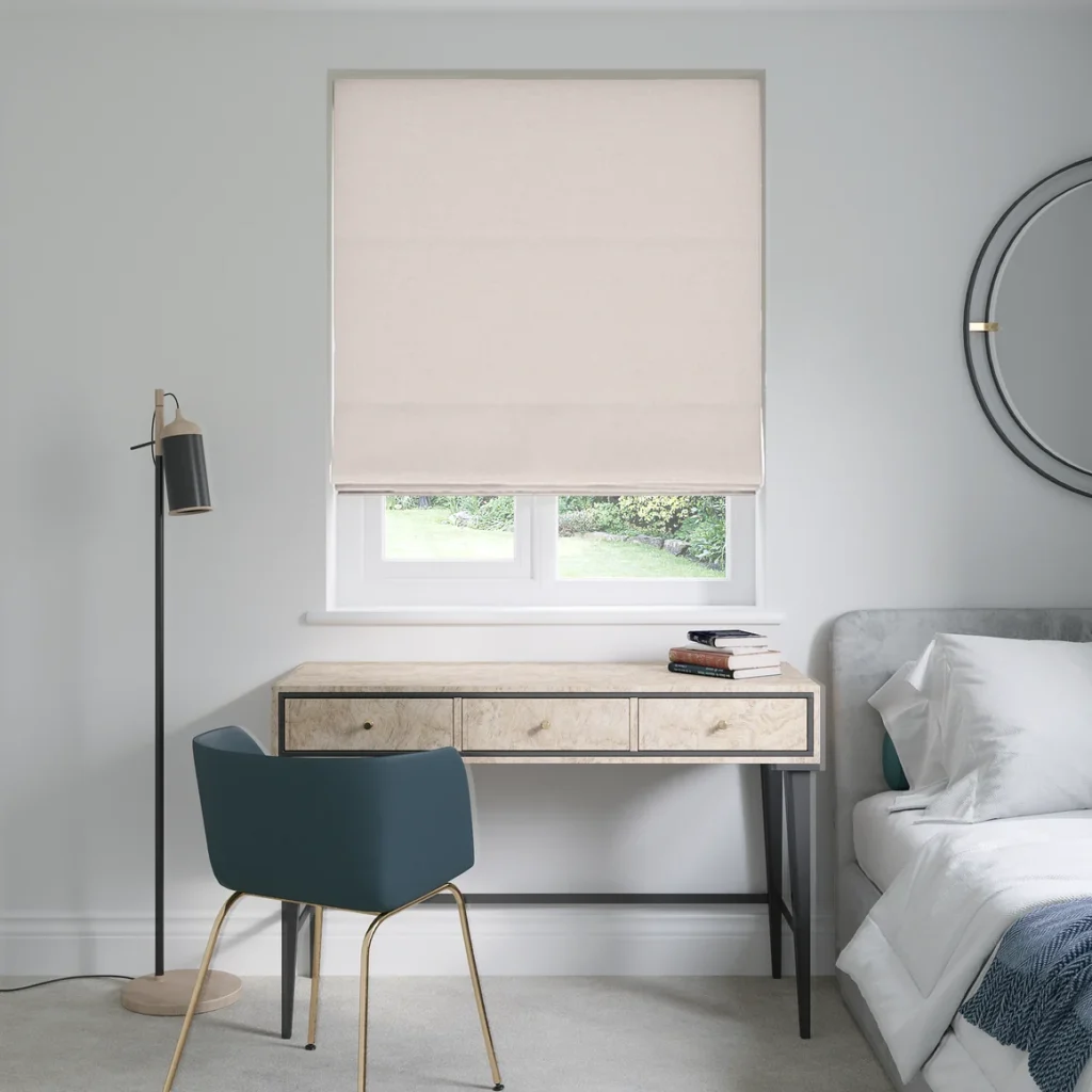 Light Pink Roman Blinds