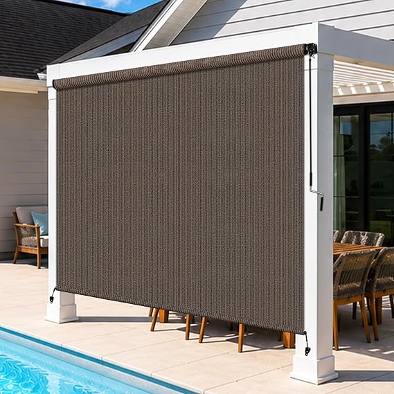 Mocha Outdoor Roller Blinds